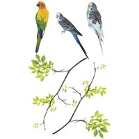 Abats jours et pieds de lampe Stickers Cadoons Adhésifs de vitres Oiseaux Vert