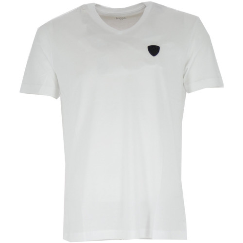 Vêtements Homme T-shirts & Polos Emporio Armani micro-check patterned curved hem shirtni Tee-shirt Blanc