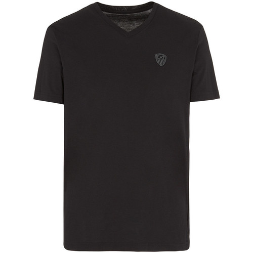 Vêtements Homme T-shirts & Polos Emporio Armani micro-check patterned curved hem shirtni Tee-shirt Noir