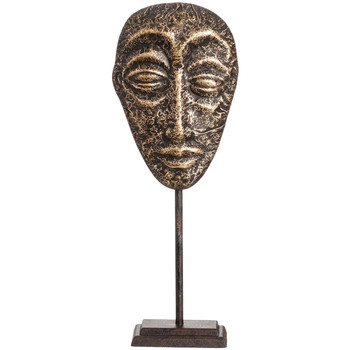 Porte Bougie En Terre Cuite Statuettes et figurines Ixia Décoration à poser masque ethnique aspect or vieilli Doré