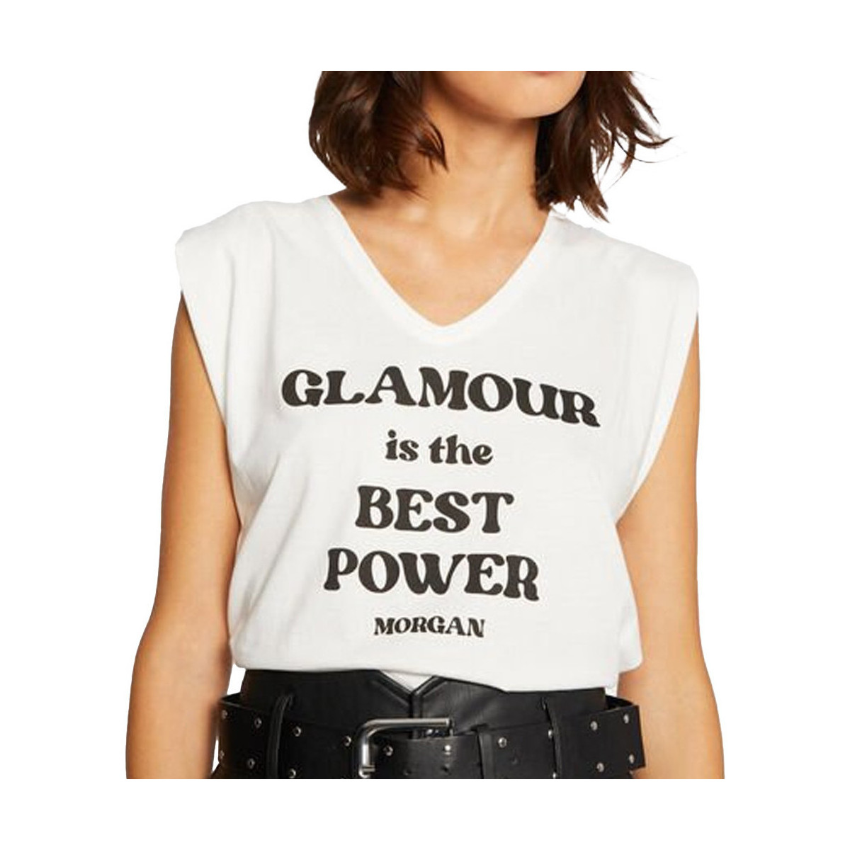 Vêtements Femme T-shirts & Polos Morgan 221-DGLAMI Blanc