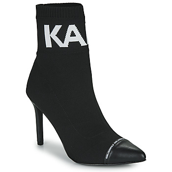Chaussures Femme Bottines Karl Lagerfeld PANDORA HI KNIT COLLAR ANKLE BT Noir