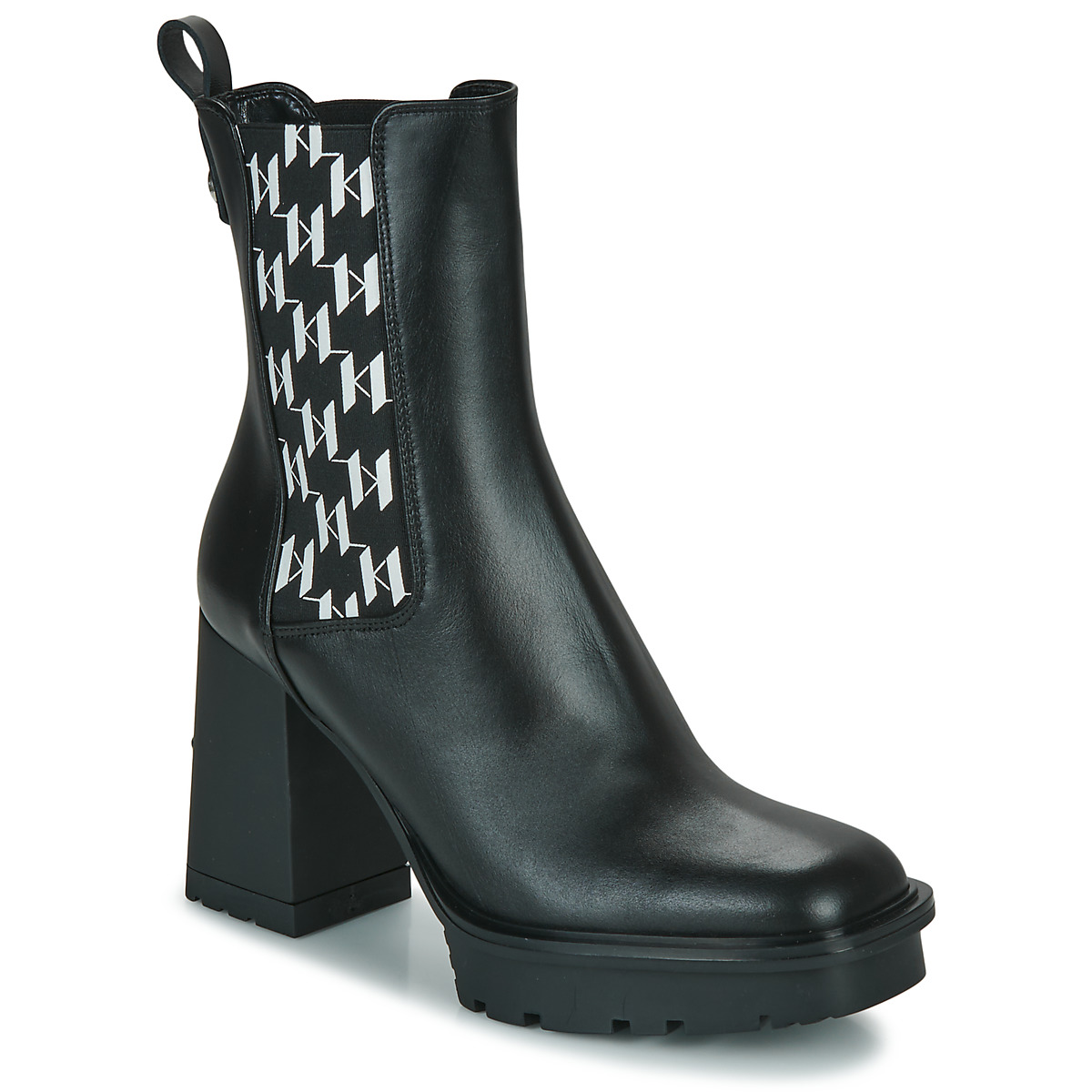 Chaussures Femme Bottines Karl Lagerfeld VOYAGE VI Monogram Gore constituci Boot Noir