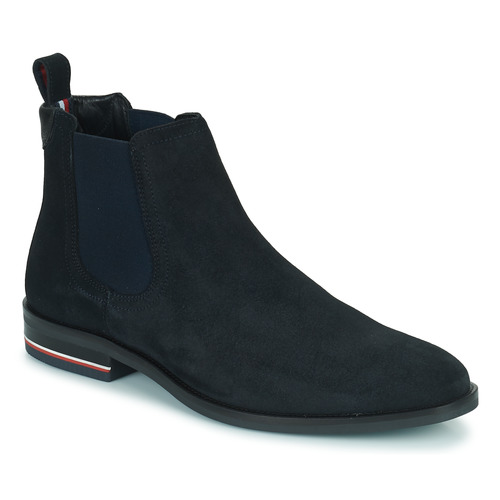 Chaussures Homme Boots Tommy Hilfiger Signature Hilfiger Suede Chelsea Marine