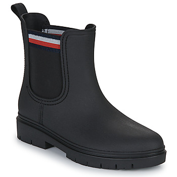 Chaussures Femme Bottes de pluie Tommy Hilfiger Rain Boot Ankle Elastic Noir