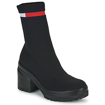 Chaussures Femme Bottines Tommy Jeans Water Resistent Knitted Boot Noir