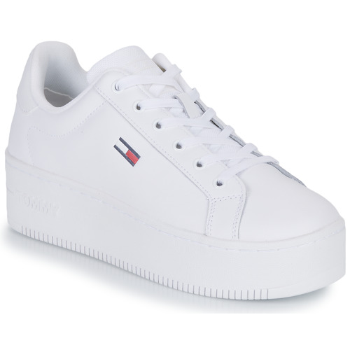 Chaussures Femme Baskets basses acceso Tommy Jeans acceso Tommy JEANS FLATFORM ESSENTIAL Blanc