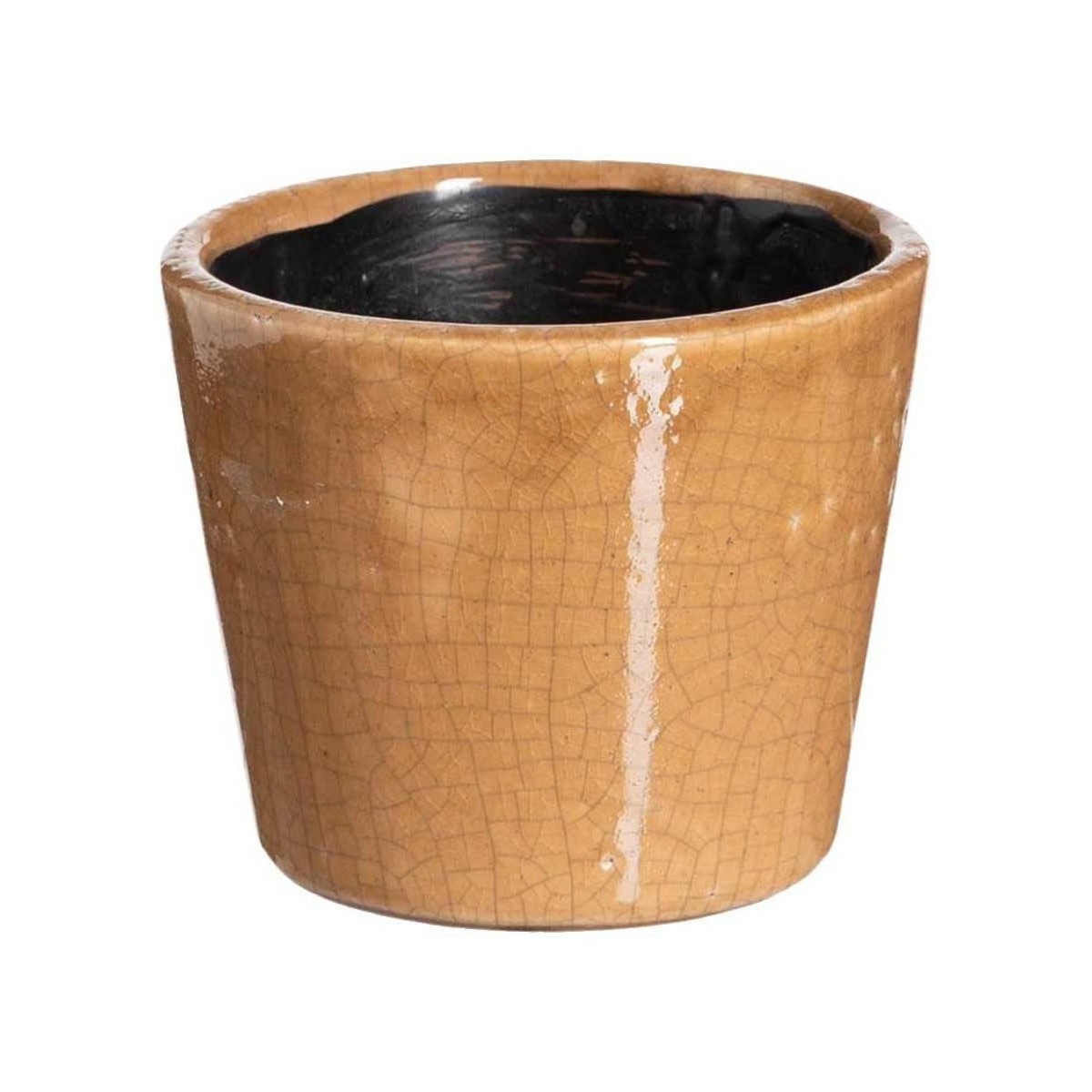 Maison & Déco Vases / caches pots d'intérieur Ixia Cache-pot Ocre en céramique vieillie Jaune