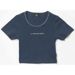 Vêtements Fille T-shirts & Polos Le Temps des Cerises Crop top yukongi bleu marine Bleu