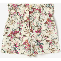Vêtements Femme Shorts / Bermudas Le Temps des Cerises Short celest à motif tropical Blanc