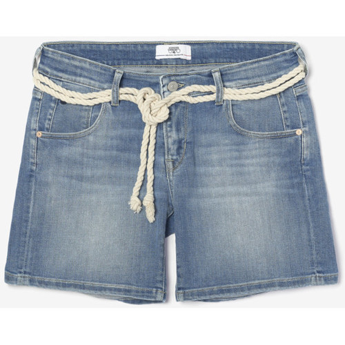 Vêtements Femme Shorts / Bermudas Roman High Neck Shimmer Dressises Bermuda lami en jeans bleu délavé Bleu