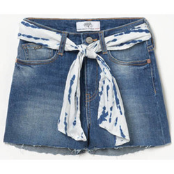 Vêtements Fille Shorts / Bermudas Brunello Cucinelli tie-waist sleeveless knitted dress Short taille haute tika en jeans bleu délavé Bleu