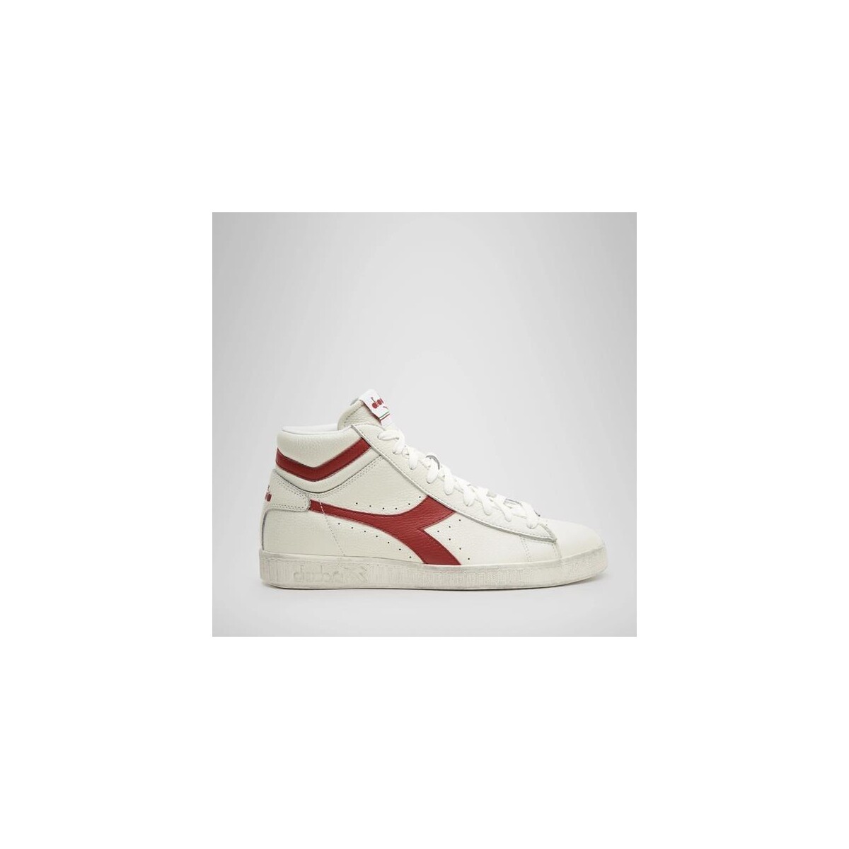 Chaussures Femme Baskets mode Diadora Game Hi Waxed White Red 