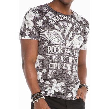 Vêtements Homme T-shirts manches courtes Cipo And Baxx T-Shirt  pour Homme - CT495 - Noir - S Noir