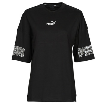 Vêtements Femme T-shirts manches courtes Sashiko Puma Sashiko Puma POWER SAFARI Noir / Blanc