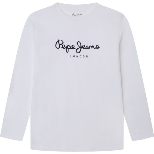 Vêtements Garçon T-shirts manches longues Pepe Jeans Kitsun NEW HERMAN Blanc