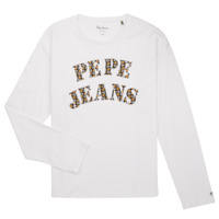 Vêtements Fille T-shirts air manches longues Pepe jeans BARBARELLA Blanc