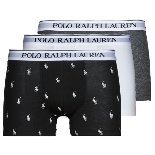 Sous-vêtements Homme Boxers Polo Ralph Lauren CLASSIC TRUNK X3 amp / Gris / Blanc