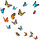 Maison & Déco Stickers Sud Trading Autocollant Mural Papillons Multicolore