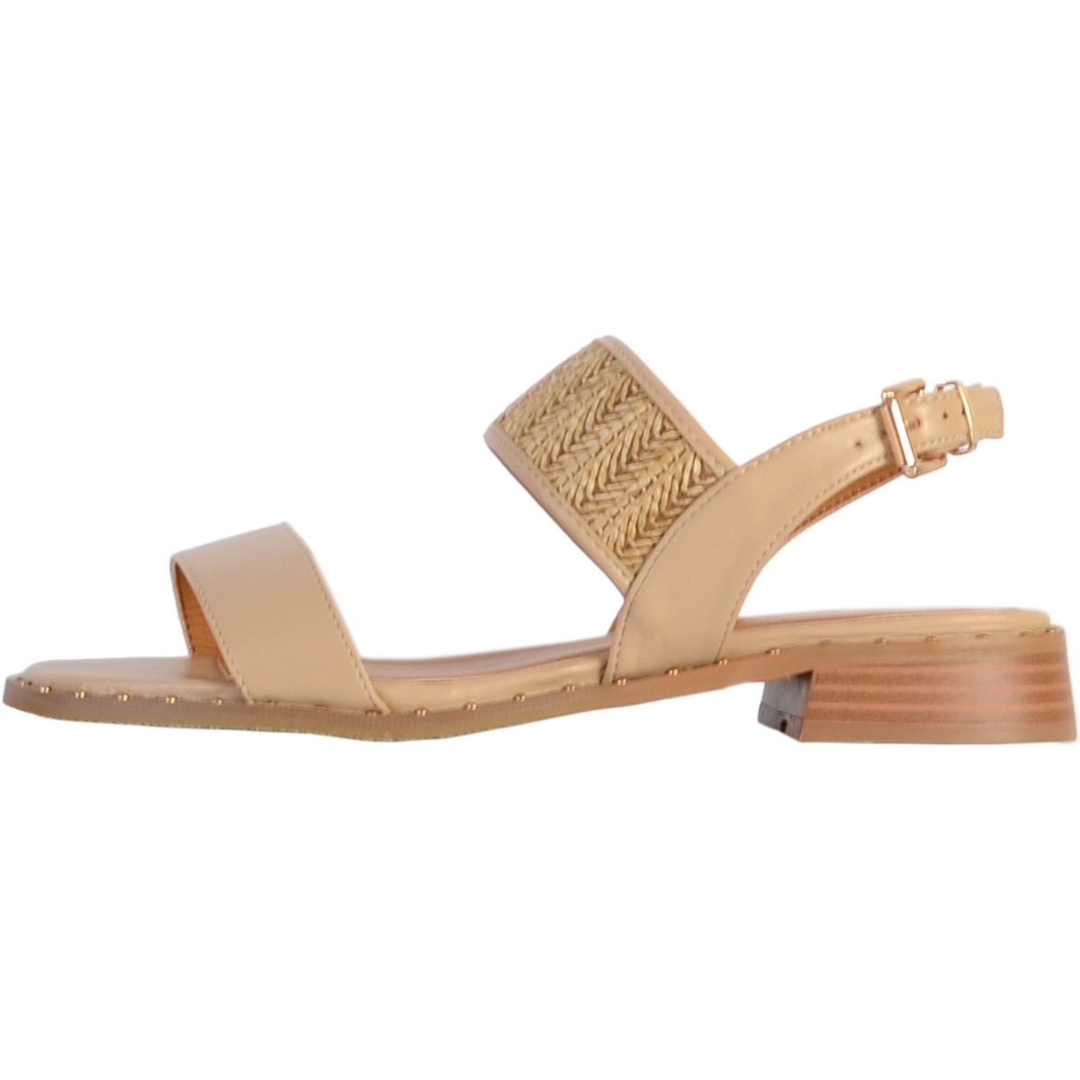 Chaussures Femme Sandales et Nu-pieds The Divine Factory Sandale à Talon Plat Beige