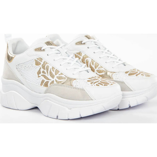 Chaussures Femme Baskets basses Guess Chunky gold floral Blanc