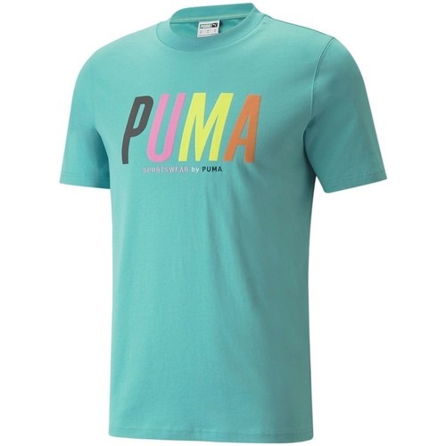 Vêtements Homme T-shirts manches courtes Puma Swxp Graphic Turquoise