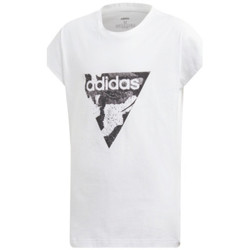 Vêtements Fille T-shirts manches courtes adidas Originals YG E AOP TEE - WHITE/BLACK - 7/8 ans Noir