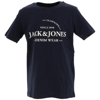 Vêtements Garçon T-shirts manches courtes Jack & Jones TEE-SHIRT JPROLIVER TEE SS CREW NECK JR - NAVY BLAZER - 16 ans Multicolore