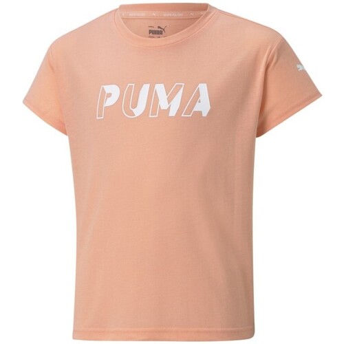 Vêtements Fille T-shirts Homme courtes Puma G MS LOGO TEE - APRICOT BLUSH - 152 Multicolore