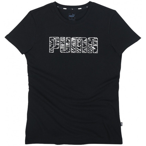 Vêtements Femme T-shirts manches courtes Puma TEE-SHIRT FEMME -  BLACK / WHITE - XS Noir