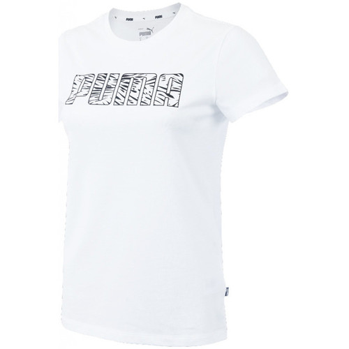 Vêtements Femme T-shirts manches courtes Puma TEE-SHIRT FEMME -  WHITE / BLACK - XL Noir