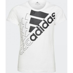 Vêtements Fille T-shirts manches courtes adidas Originals TEE-SHIRT DE SPORT G LOGO T1 - WHITE BLACK - 4/5 ans Noir