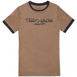 Vêtements Garçon T-shirts Jacket manches courtes Teddy Smith TEE SHIRT TICLASS 3 JR MC - BOIS BRUN - 14 ans Multicolore