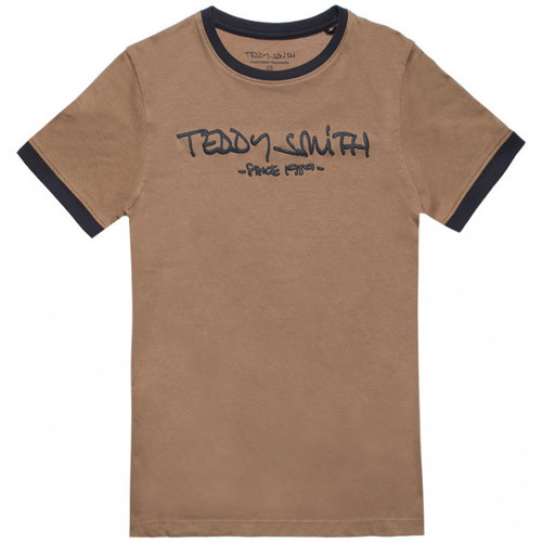 Vêtements Garçon T-shirts manches courtes Teddy Smith TEE SHIRT TICLASS 3 JR MC - BOIS BRUN - 6 ans Multicolore