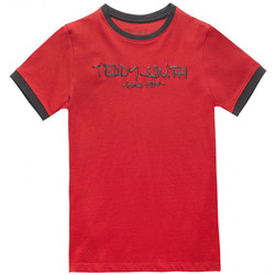 Vêtements Garçon T-shirts Jacket manches courtes Teddy Smith TEE SHIRT TICLASS 3 JR MC - rouge carmin - 16 ans Multicolore