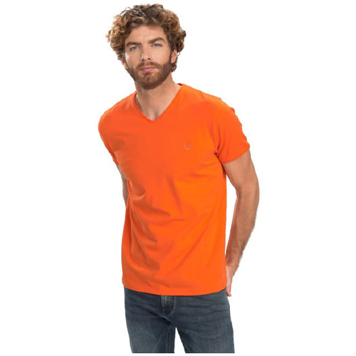 Vêtements Homme chloe silk crepe de chine shirt Benson&cherry TEE-SHIRT TAHYS COL V - Orange - 3XL Orange