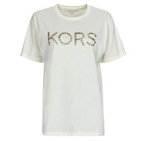 Vêtements Femme T-shirts manches courtes MICHAEL Michael Kors STUDDED KORS BF TEE Blanc Cassé