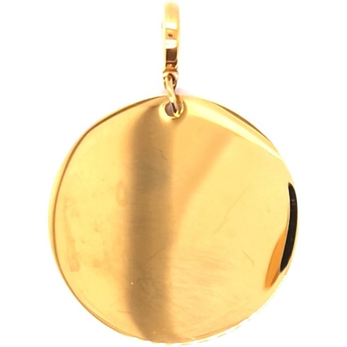 Boucles Doreilles Pomme Femme Pendentifs Brillaxis Pendentif  médaille ronde dorée 30mm Jaune