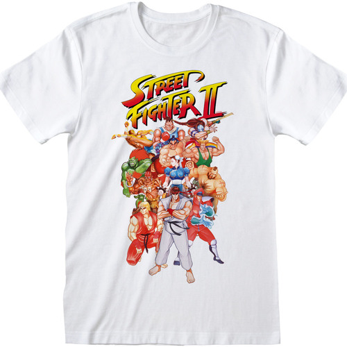 Vêtements T-shirts manches longues Street Fighter 2 HE802 Blanc