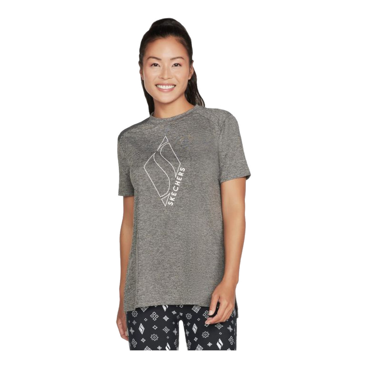 Vêtements Femme T-shirts manches courtes Skechers Diamond Blissful Tee Gris