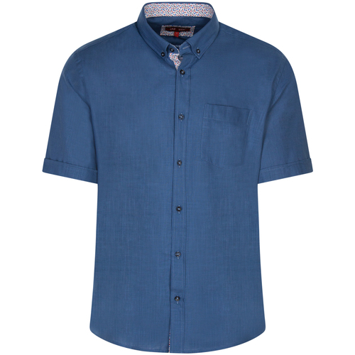Vêtements Homme Chemises manches longues Cap Ten Chemise coton mélangé droite Bleu