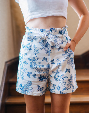 Vêtements Femme Shorts / Bermudas Céleste AMANDINE Blanc / Bleu