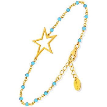 bracelets orusbijoux  bracelet argent doré étoile et pierre turquoise 