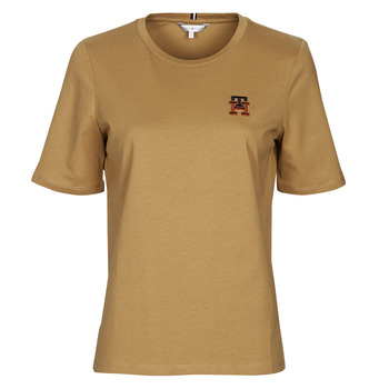 Vêtements Femme T-shirts manches courtes Tommy Hilfiger REG MONOGRAM EMB C-NK SS Camel