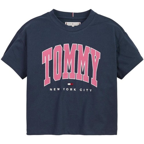 Vêtements Fille T-shirts manches courtes Tommy capuche Hilfiger  Bleu