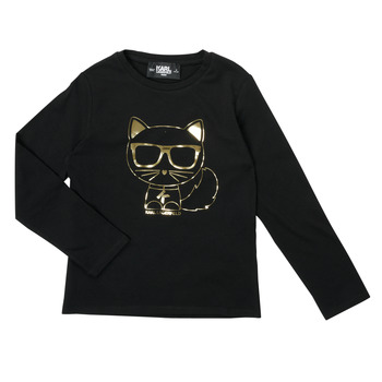 Vêtements Fille T-shirts manches longues Karl Lagerfeld Z15391-09B Noir