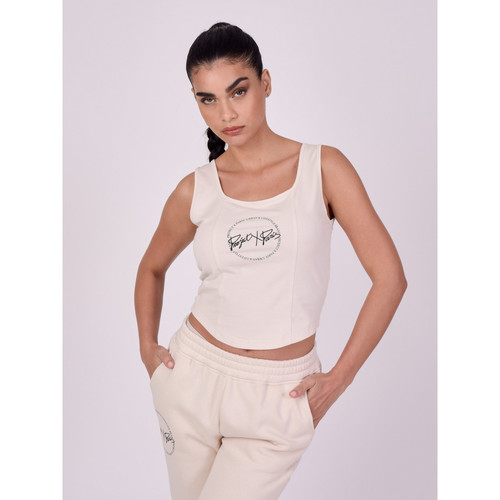 Vêtements Femme T-shirts & Polos Cotton Piquet Bandana Shirt Top F221101 Blanc