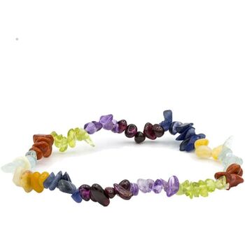 Bougie Sainte Philomène Bracelets Phoenix Import Bracelet en pierres aux couleurs des 7 Chakras Multicolore