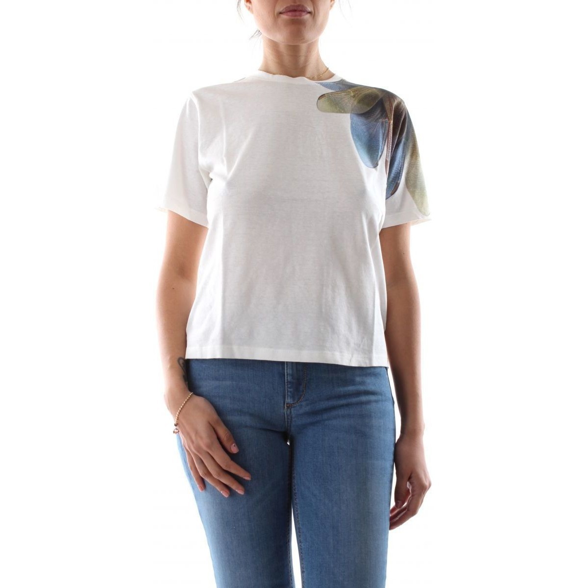 Vêtements Femme T-shirts chest & Polos Bomboogie JW7474 T JSNS-01 OFF WHITE Blanc