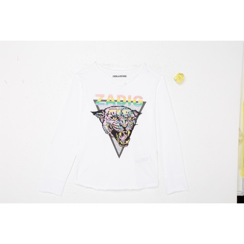 Zadig & Voltaire X15358-10B Blanc - Livraison Gratuite | Spartoo ! -  Vêtements T-shirts manches longues Enfant 27,50 €